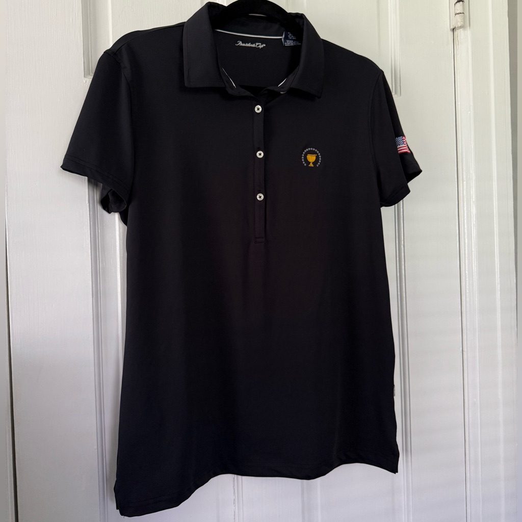 Womens Presidents Cup Golf Black Polo Shirt